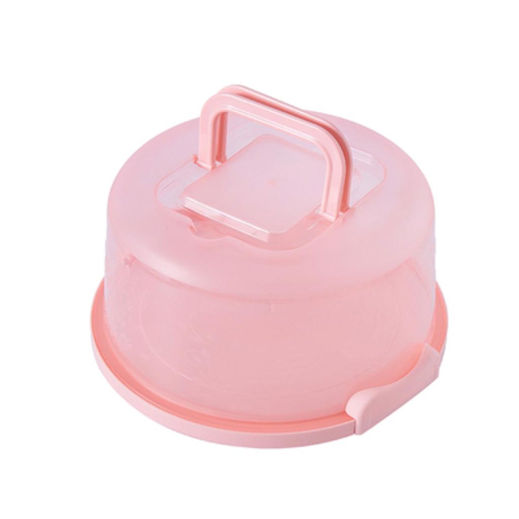 Portable Cake Box Round Food Fresh-keeping Box Dustproof Plastic Cake Stand With Lid And Handle Fruits Vegetables Storage Boxs