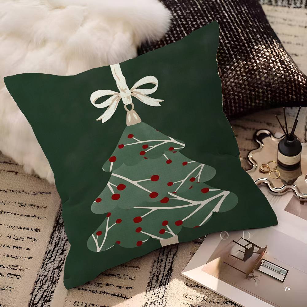 Christmas Tree Ball Decoration Pillow Case Cushion Cover Car Throw Pillow Case For Sofa Car Christmas Gift 40x40cm 45x45cm