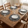 4PCS Anti-scald Geometric Placemats Heat Insulation Round Dining Mat Linen Table Mat  Home Decor