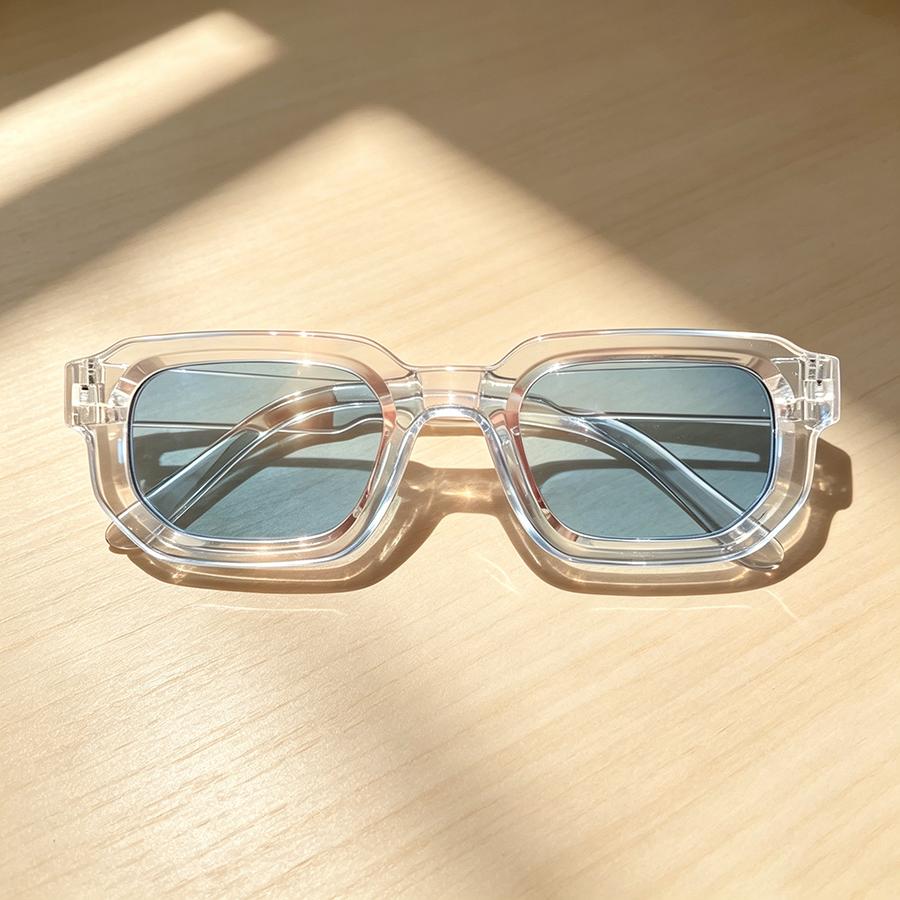 New Men Vintage Rectangle Frame Sunglasses Fashion Retro Sun Glasses Luxury Brand Design Glasses UV400 Eyewear Women Goggles