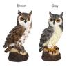Owl Ornament Exquisite Owl Figurine for Outdoor Courtyard Garden Indoor Home Decoration Gray