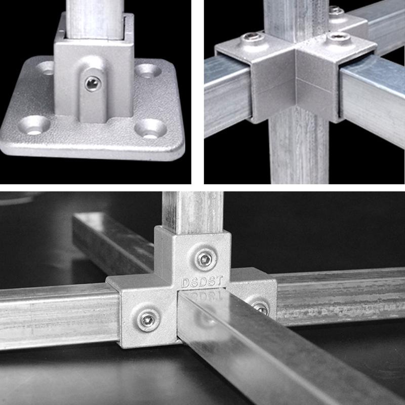20x20mm Čtvercová trubka Třícestný 25x25mm 30x30mm Hliníková slitina Koleno Spojka Příslušenství Pevný spoj trubky