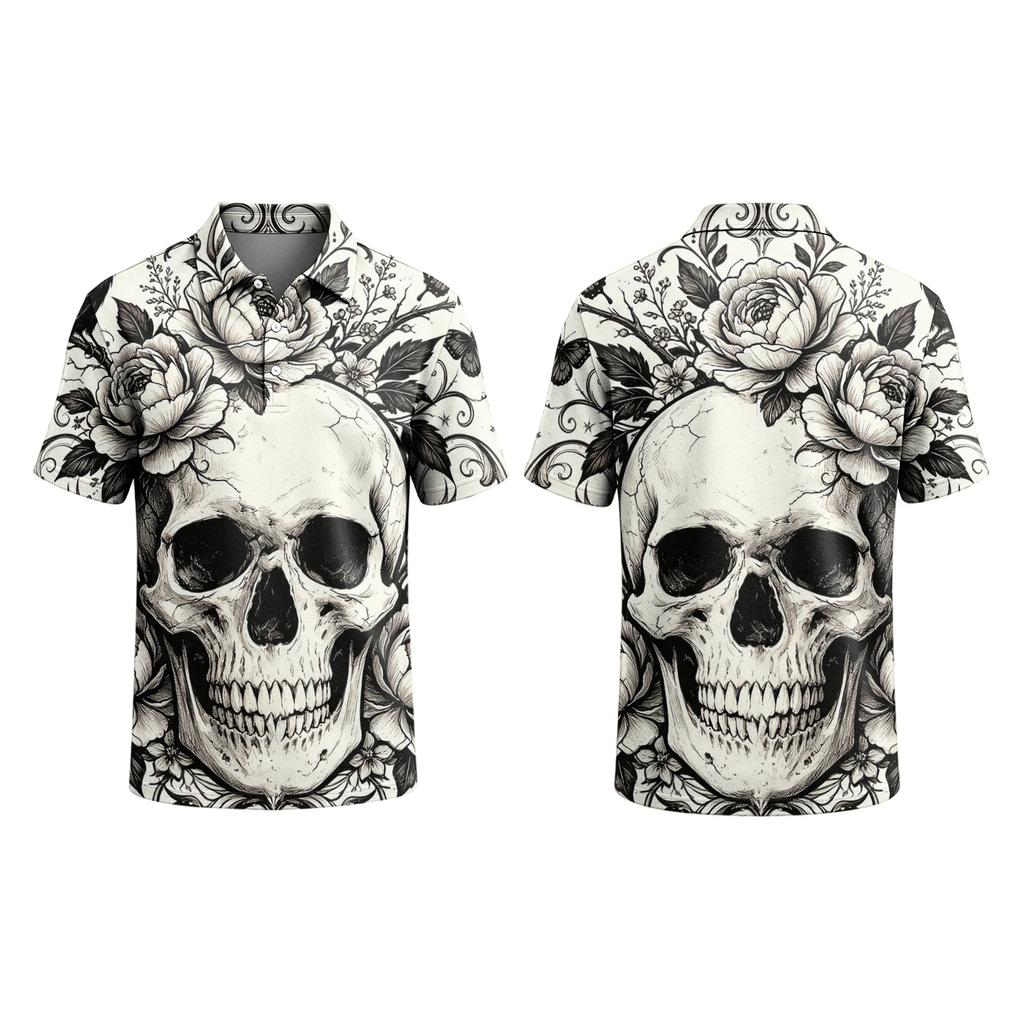 Men's Halloween Print Short Sleeve T-Shirt Stylish Casual Top