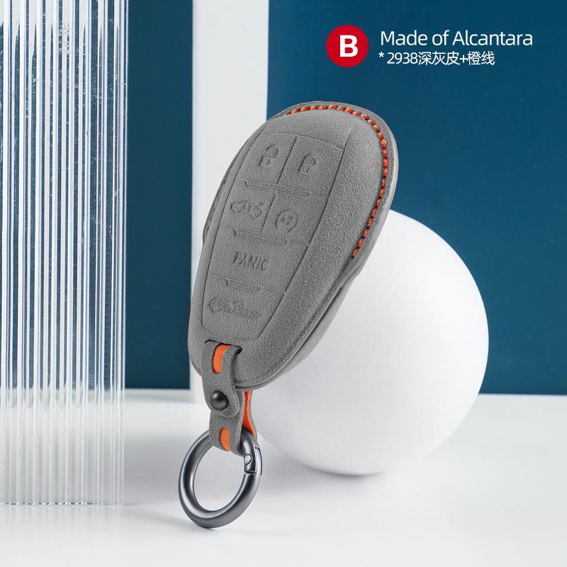 Alcantara Suede Car Key Case Cover Shell For Alfa Romeo Giulia Stelvio Mito Giulietta Brera 4C 159 Gta 147 156 Mito 166 Gt Jtd