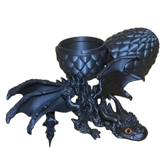 3D Printed Winged Dragon Articulated Dragon Fidget Toy with Horns Dragon Model with Flexible