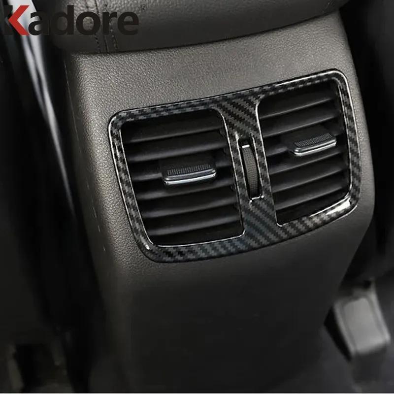 Car Armrest Box Rear Air Outlet Vent Cover Trim For Hyundai Tucson 2016 2017 2018   Carbon Fiber Interior Accessories