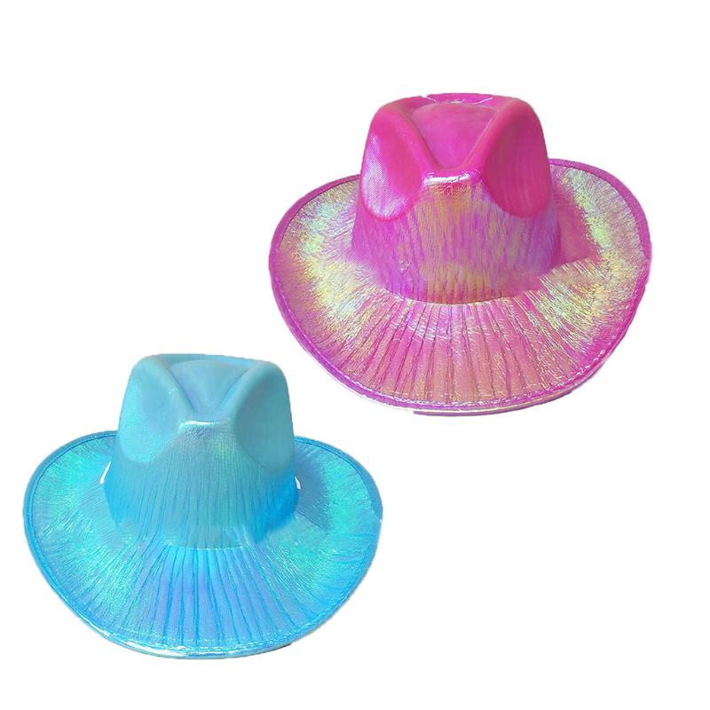 Funny Party Hats Cowboy Hat for Women Cowgirl Hat Cowgirl Costume Hat Space Cowboy Holographic Rave Hat
