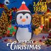 3.44FT Yard Lawn Party Decoration Inflatable Penguin Box Gift Gingerbread Man Toy LED Light Xmas Home Ornament Christmas Gifts