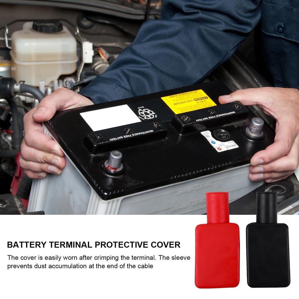 Terminal Insulated Rubber Cover, Terminal Cover, Red and Black, 2 Pack