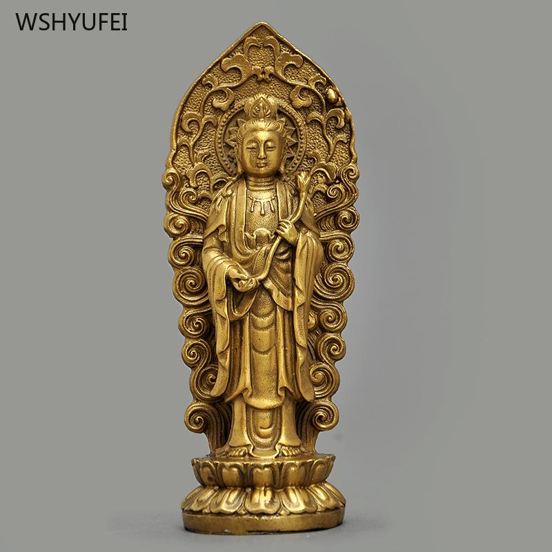 Three Saints Sculpture Metal Buddha Statue, Tibet Buddhist Temple, Home Furnishings  Ornament