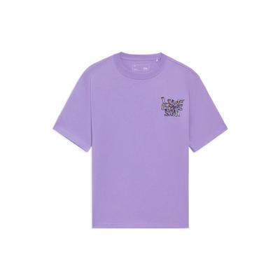Li Ning Sports Lifestyle Serie Buchstaben-Print Rundhals T-Shirt Unisex Oberteile Lila AHSS881-2