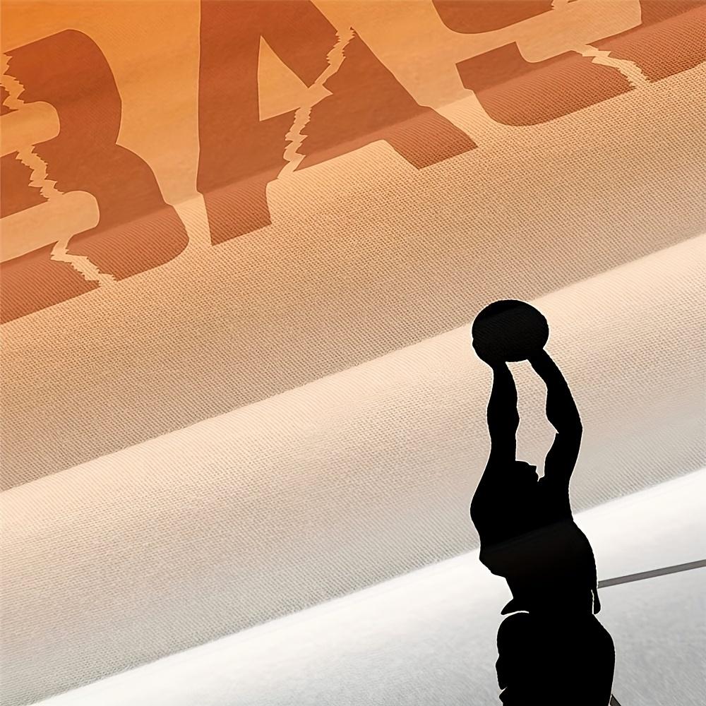 Měkká a prodyšná sada povlaku na přikrývku s basketbalovým motivem pro dekoraci ložnice a pokoje pro hosty, obsahuje 1 povlak na přikrývku a 2 povlaky na polštáře