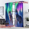 2D FLAT PRINTING 2pcs Curtains (Without Rod) Wolves Under Northern Popular Curtains Digital Printed Durable Polyester Curtains