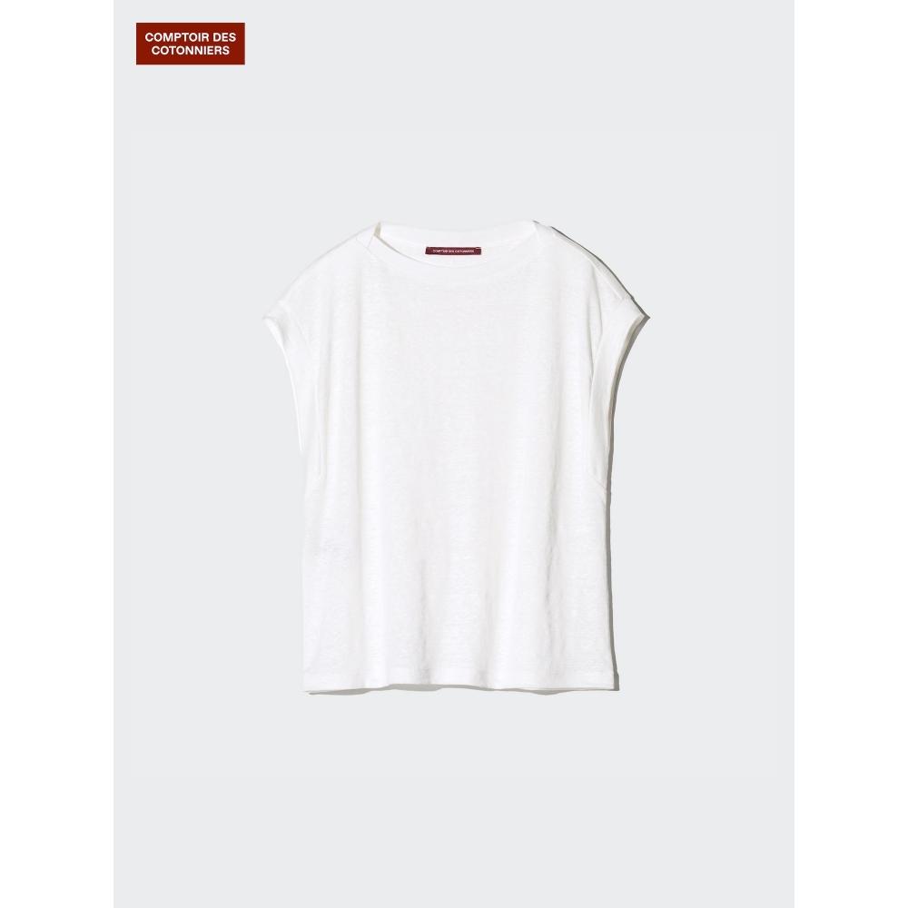 Uniqlo Japan Linen French Sleeve Relaxed Fit Tee