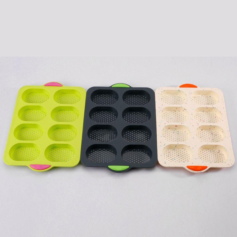 Silicone Silicone Cake Mold 8 Grids Silicone Baking Pan Food Grade Bread Loaf Pan Household Baking