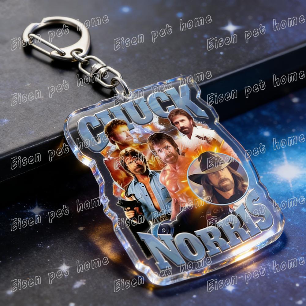 

RIP Chuck Norris Walker Keychains for Accessories Bag Charm Meme Martial Arts Keyrings Jewelry Friends Gifts