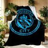 Football Team City FC Pattern Blanket for Home Decoration, Bed, Sofa, Car Travel, Camping, Suitable for All Seasons, Birthday Christmas Gift