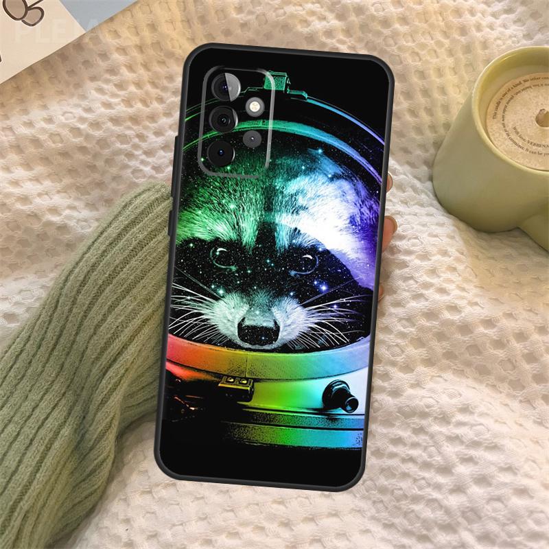 Cartoon Raccoon Kawaii For Samsung Galaxy A52S A33 A53 A73 A12 A22 A32 A52 A72 A21S A71 A51 A70 A50 Phone Case