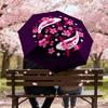 1pc Koi Fish Cherry Blossoms Automatic Folding Umbrella 8 Rib Iron Frame,  Suitable for Travel, Daily Use, Birthday, Women & Men Gift c1231024