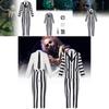 Strepitoso Completo Completo a Strisce di Michael Keaton Costume Cosplay di Halloween