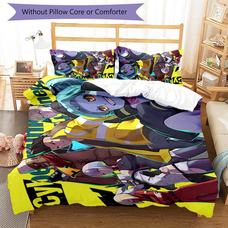 Cyberpunk 3pcs Bedding Set Duvet Cover Closure Includes 1 Duvet Cover & 2 Pillowcases for All Seasons Bedroom Home Dorm Decor
