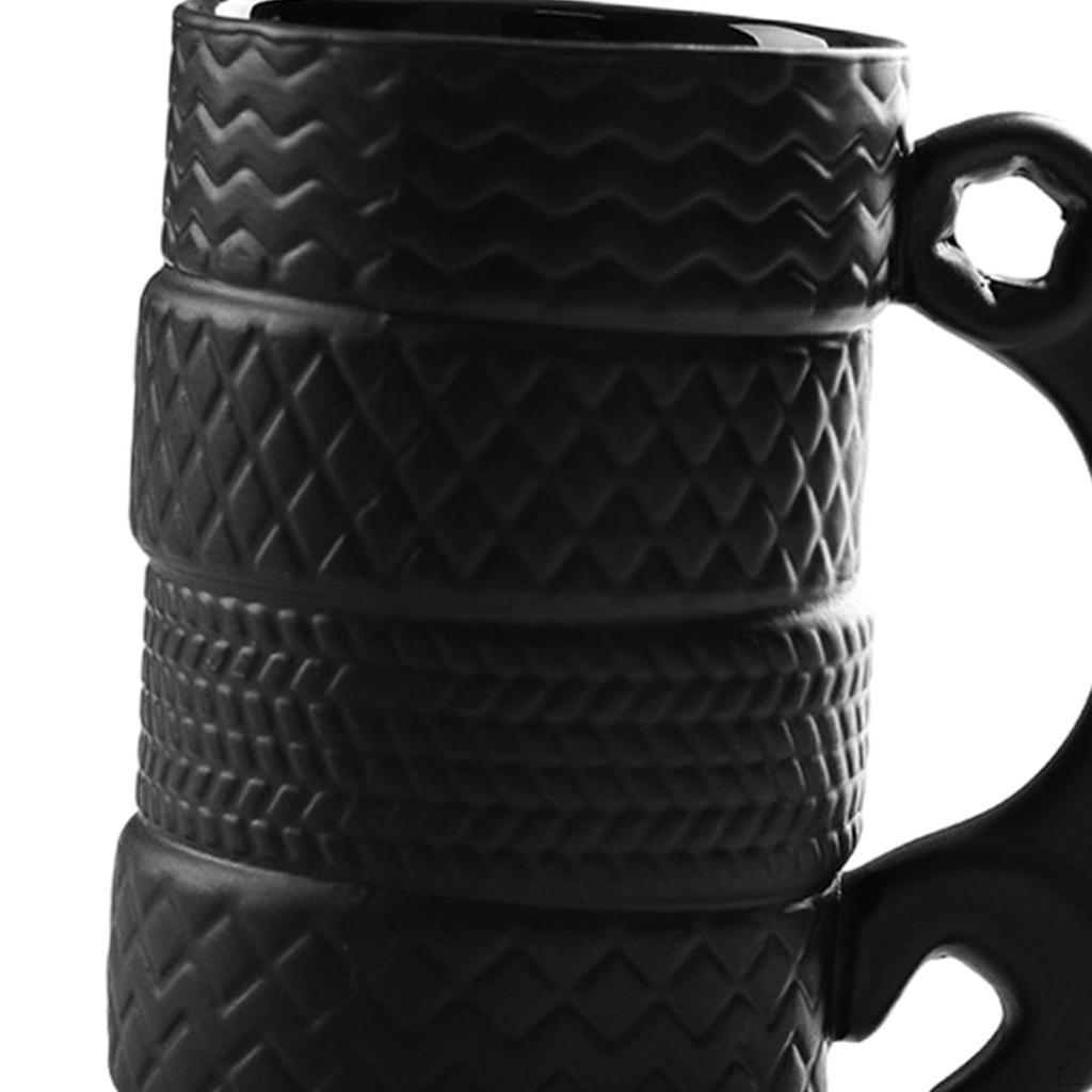 Wheel Tire Coffee Mug Ceramic Cup Breakfast for Office and Home Drinkware, Birthday Gift Unique