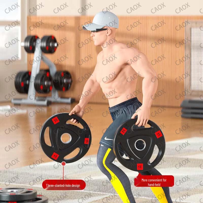 CAOX Rubber-Coated Barbell Weightlifting Set