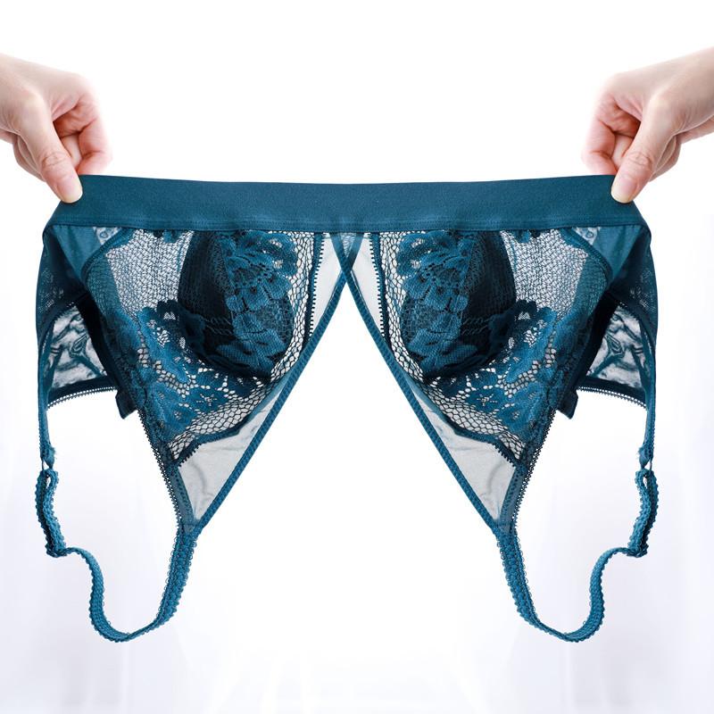 Sujetadores inalámbricos sexy para mujer Bralette de encaje ultrafino con escote en V profundo