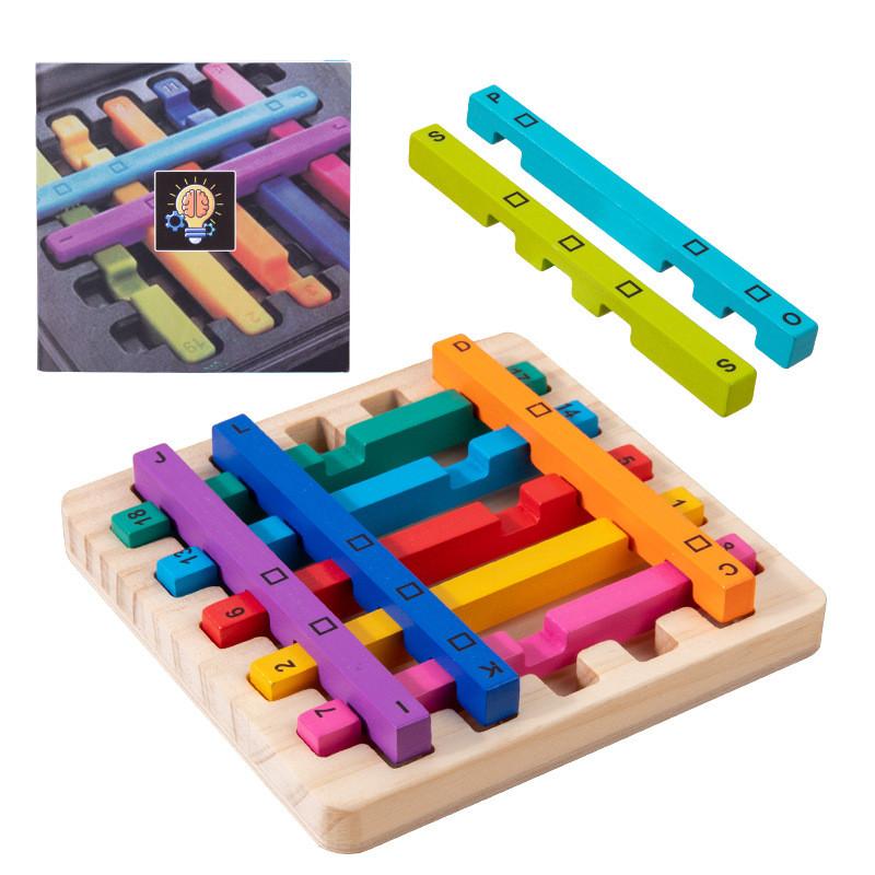 Wooden Rainbow Sticks Puzzle Toy For Kids Brain Teaser Logic Development And Educational Play