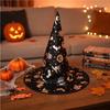 Adult Witch Hat with Gold Foil Pumpkin Design for Halloween Costume Party