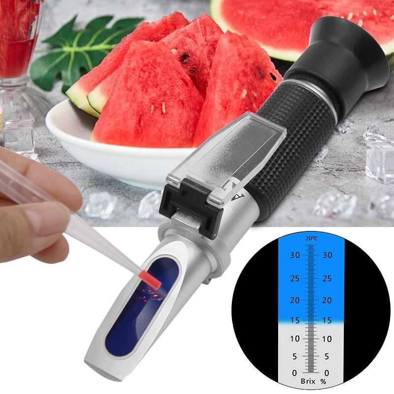 Handheld-Alkoholrefraktometer Zuckerwein-Konzentrationsmesser Dichtemesser 0-32% Alkohol Bier 0-32% Brix Trauben