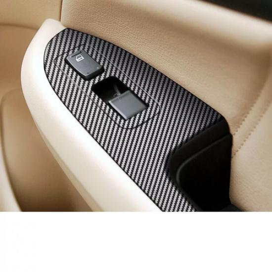 Cover Trim Window Lift Panel Switch Carbon Fiber Sticker For Honda Accord 03-07