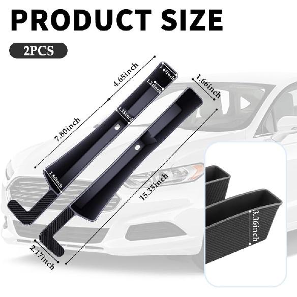 2PCS New Car Seat Gap Filler With 2 Storage Areas,Stylish Car Seat Gap Storage For Stabilizing Phone,Keys Wallet,Universal Car Seat Gap Filler