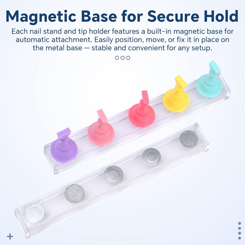 5 Stück/Packung Schach Magnetischer Nagelhalter Set Gel Lack Präsentationsständer Werkzeuge Falschnagelspitze Übungs-Präsentationsständer Nagelkunst-Übung