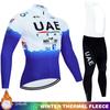 Kompletní cyklistika 2024 UAE Winter Thermal Fleece Jersey Tricuta Man Road Pánské oblečení Set Mtb Team Cyklistické kalhoty Oblečení