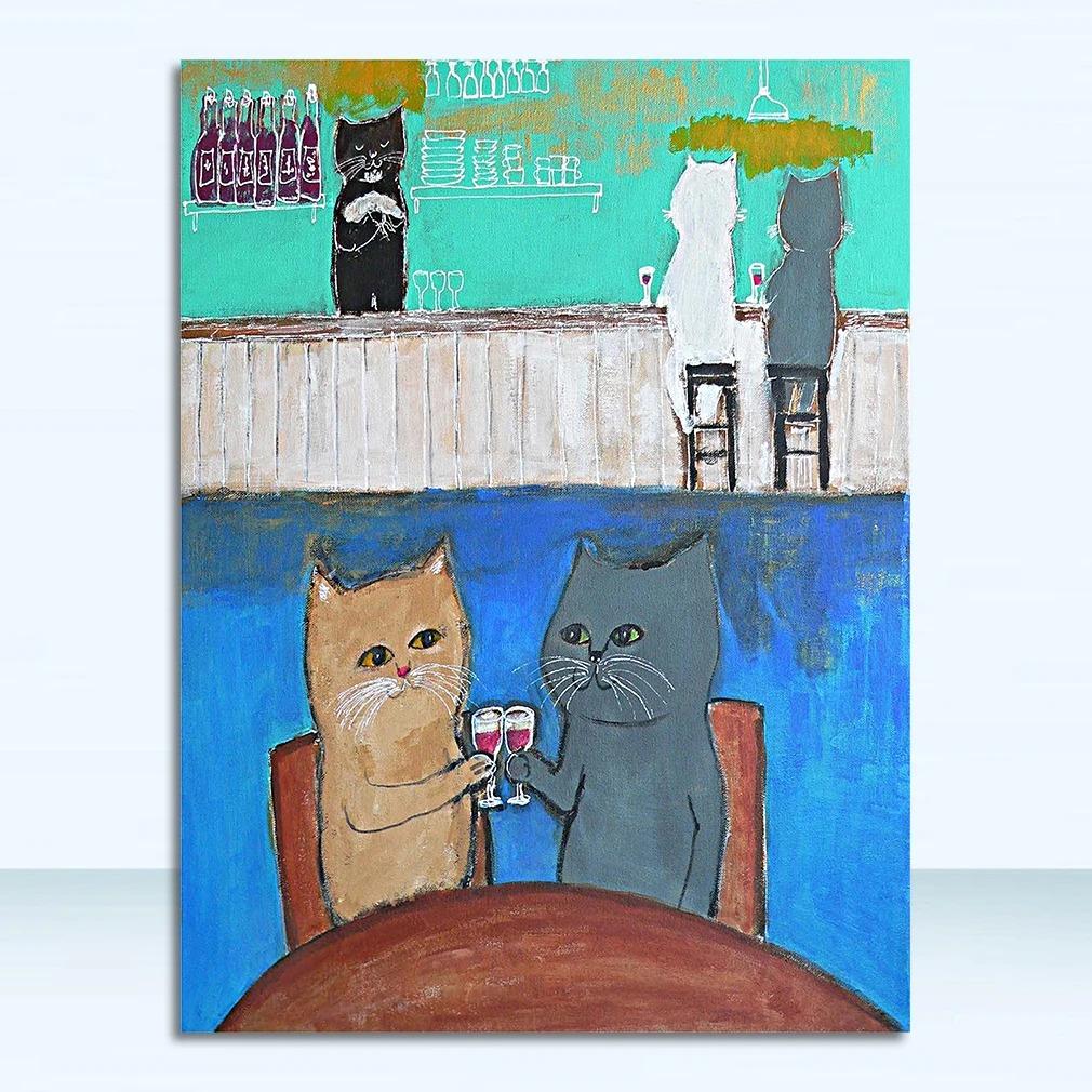 Wall Art Pictures For Living Room Kid's Bedroom Nursery Cuadros Home Decor Cartoon Cat Posters And Prints Canvas Oil Painting