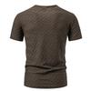Neues Sommer Herren Rundhals Kurzarm T-Shirt Lässig Uni Kragen T-Shirts Mode Rauten Design Top Tees Streetwear