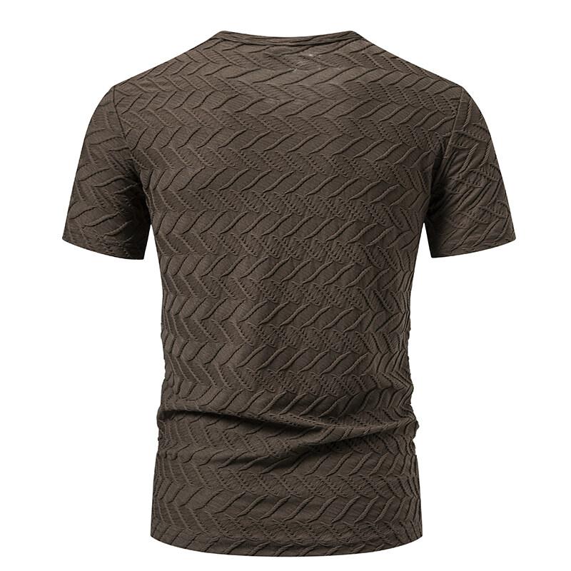 New Summer Men's Round Neck Short Sleeve T Shirt Casual Solid Colar T-Shirts Fashion Diamond Shaped Design Top Tees Streetwear
