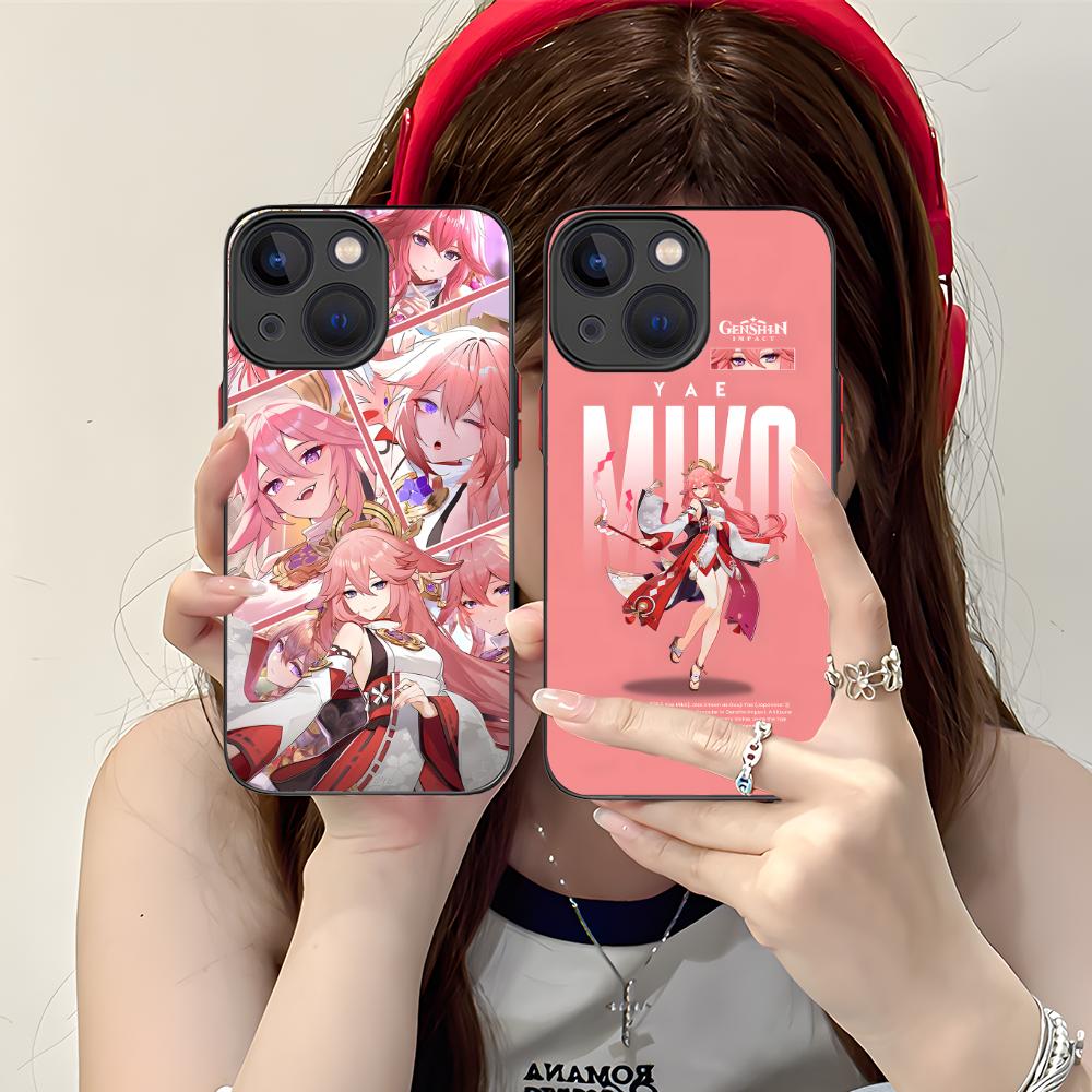 Game GI Miko Silicone Mobile Phone Case for iPhone 17 16 15 14 13 12 11 X XR XS 8 7 Air Pro Max Plus Mini Colorful Cover