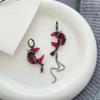 Gothic Style Asymmetry Earrings Tassel Chain Women Dangle Earrings  Hip-Pop Style