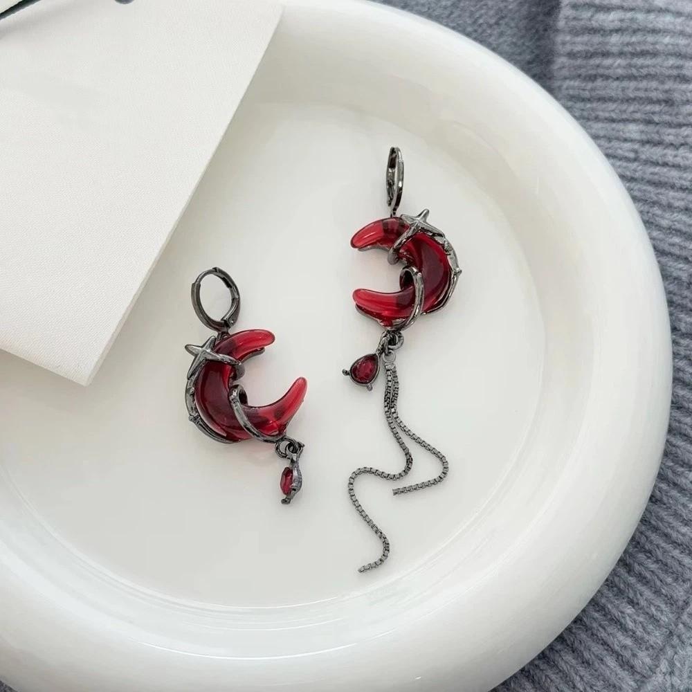 Gothic Style Asymmetry Earrings Tassel Chain Women Dangle Earrings  Hip-Pop Style