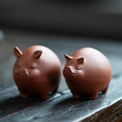 Tea Pet Purple Clay Tea Pet Little Pigs Chinese Crude Pottery Kung Fu Tea Set Home Decoration Tea Accessories