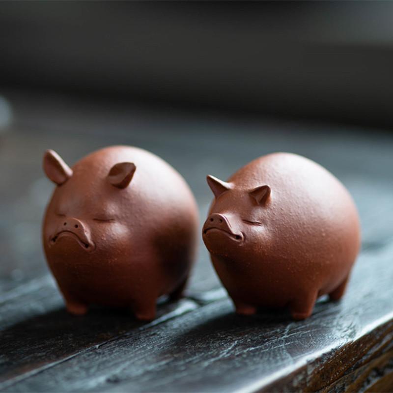 Tea Pet Purple Clay Tea Pet Little Pigs Chinese Crude Pottery Kung Fu Tea Set Home Decoration Tea Accessories