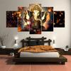 5 Pieces Ganesh Elephant Trunk God For Living Room Canvas Painting Wall Art Home Decor Frame Modern HD Printed Landscape Picture