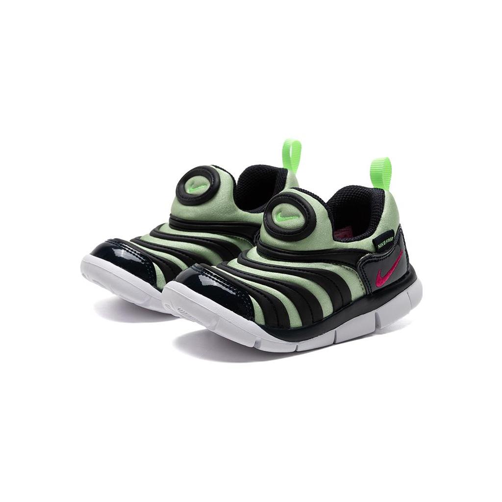 Nike Dynamo Free Low Top Toddler Shoes Black Green Infant And Toddler 343938-440