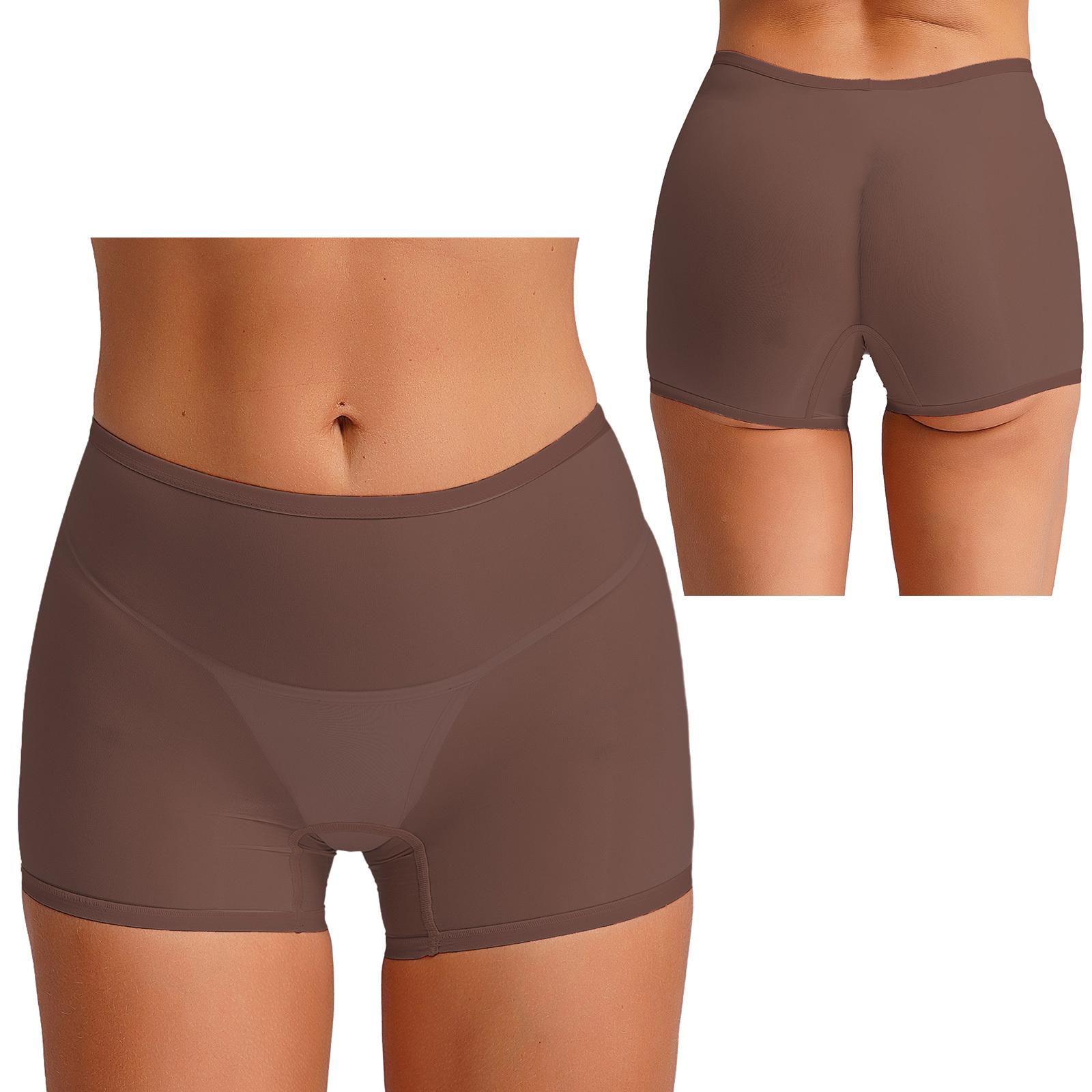 

Жіночі еластичні безшовні обтягуючі труси, нічна білизна, нижня білизна, шорти-олівець, спандекс, еластична занижена талія, безпечні шорти, труси, штани One Size кавовий