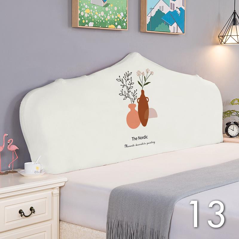 Elastic Bed Headboard Cover Cotton All-inclusive Bed Head Cover Small Fresh Flower Printed Bedside Slipcover Universal 1.2-2.2M