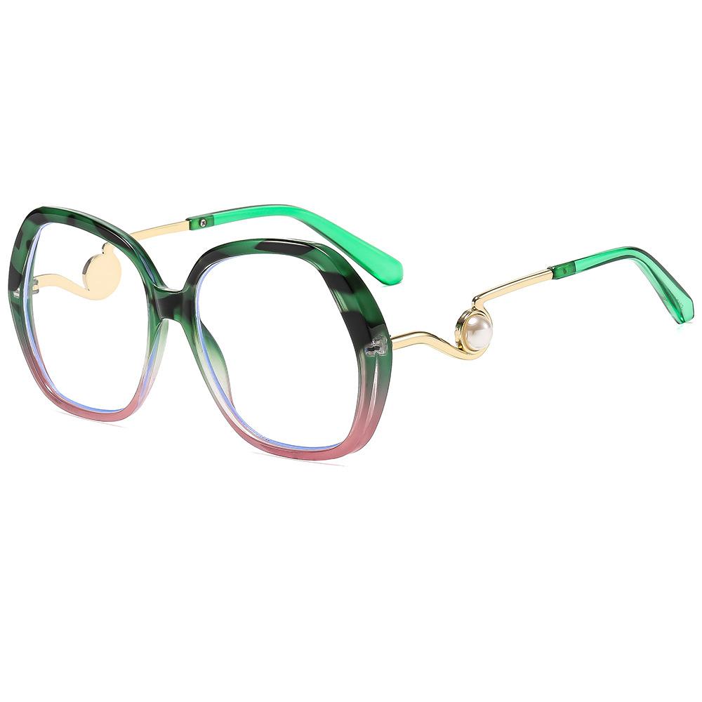 Elegant Large Frame Womens Reading Glasses Transparent Fashionable Designer Pearl Eyeglasses Anti Blue Light Magnifying