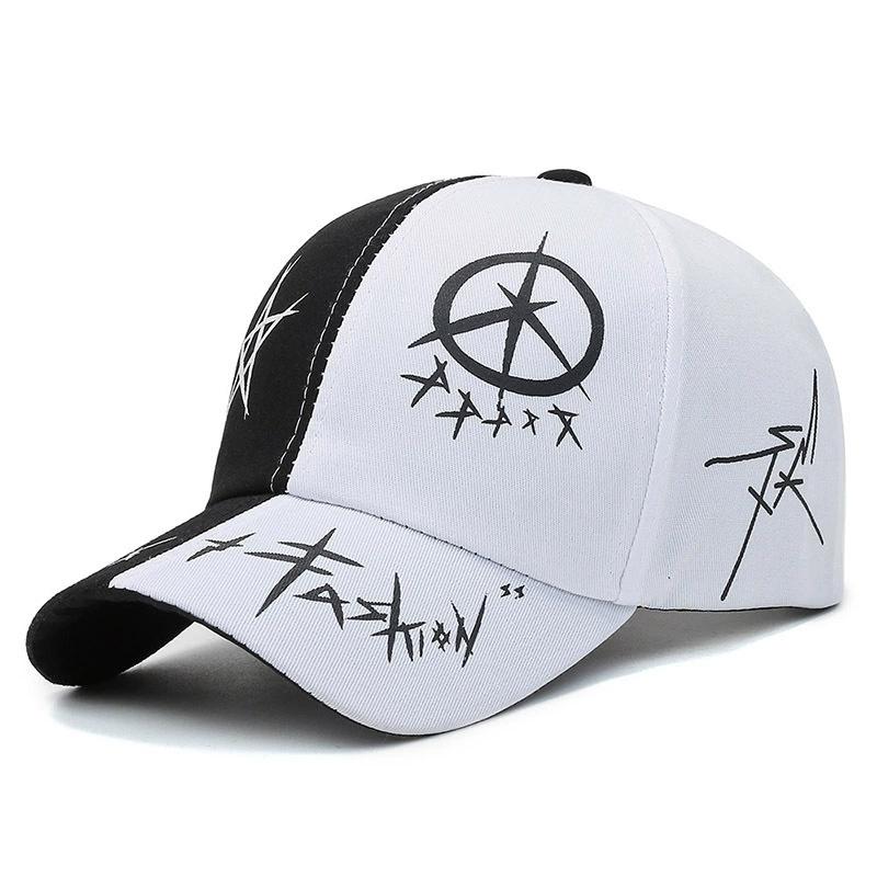 Spring & Summer New Korean Style Fashion Letter Baseball Cap With Patchwork Print Trendy Street Sunshade Peaked Cap
