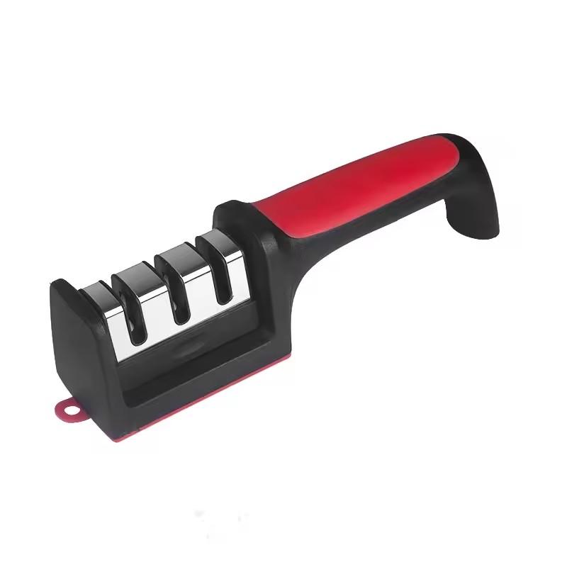 

3/4 Segment Cutter Knife Sharpener Kitchen Handheld Multi-function Quick Sharpening Stone Tool with Non Slip Base Kitchen Knives As shown